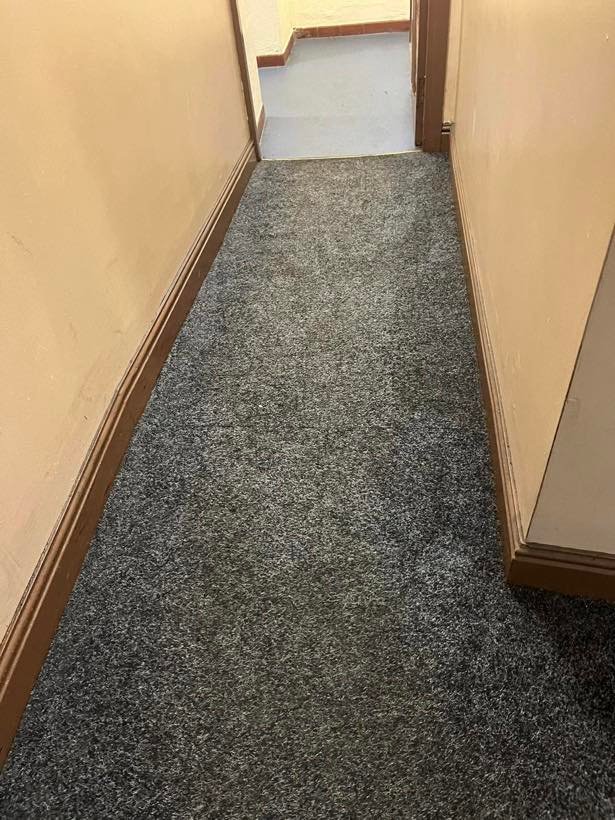 The same hallway runner after cleaning by Nottingham Carpet Care